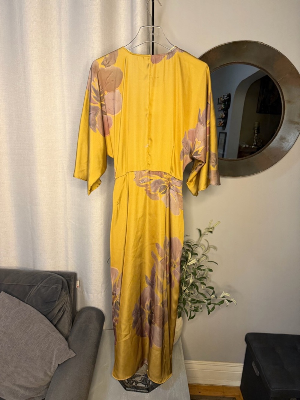 NWT Zara Woman Floral SATIN PRINTED MIDI DRESS Size M Medium - Picture 10 of 12